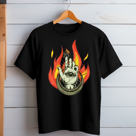 Unisex Oversized Fire Eye T - Shirt